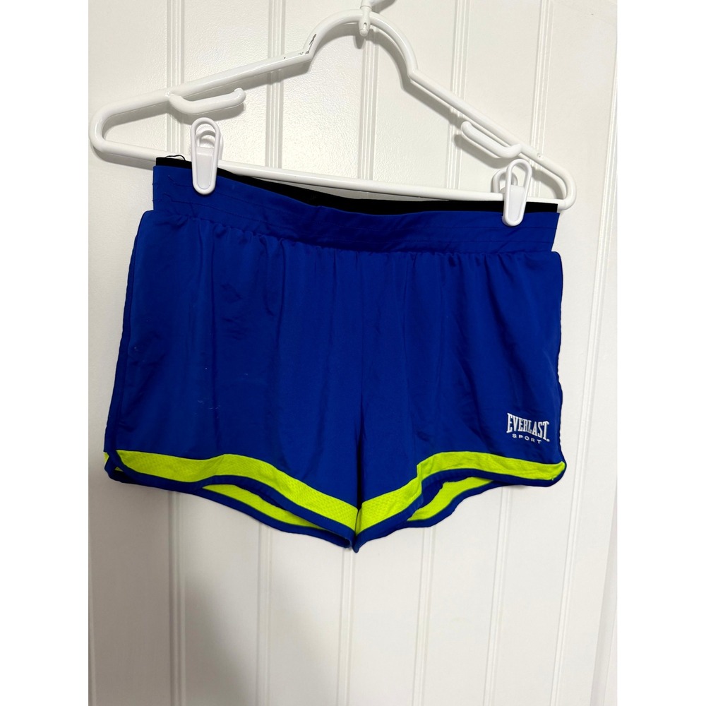 Everlast‎ Sport Athletic Shorts Womens S Blue Neon Yellow Running Gym Workout